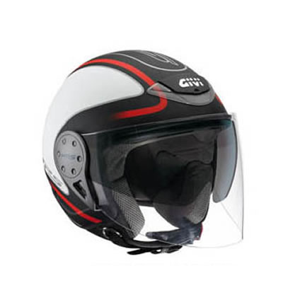 Casque Jet Givi H10.5 Luxe noir blanc rouge