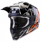 Casque Cross Scorpion VX-15 Air Sprint Noir Blanc Orange