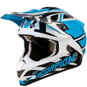 Casque Cross Scorpion VX-15 Air Unadilla Bleu Blanc Noir
