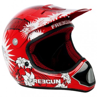 Casque Cross Freegun Crimecity Rouge Noir Blanc