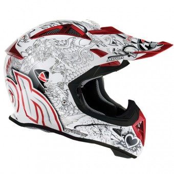 Casque Cross Airoh Aviator Venom Blanc