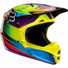 Casque Cross FOX V2 Race Green Blue