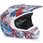 Casque Cross SHOT Furious Old School Blue Red