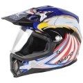 Casque moto Nitro MX453 Eagle White Blue Gold