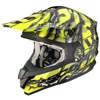 Casque Cross Scorpion VX-15 Air Oil Jaune Fluo