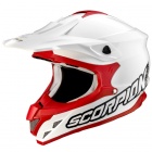 Casque Cross Scorpion VX-15 Air Solid Blanc Rouge
