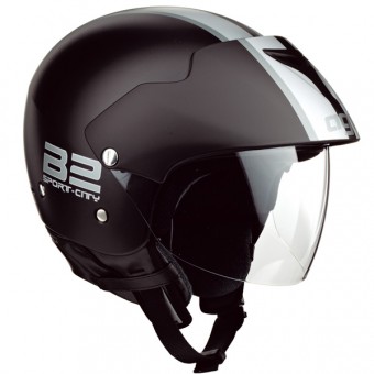 Casque moto Jet New Bali B2 Noir Silver