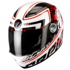 Casque Integral Scorpion EXO 500 Air Login Blanc Nacre Rouge