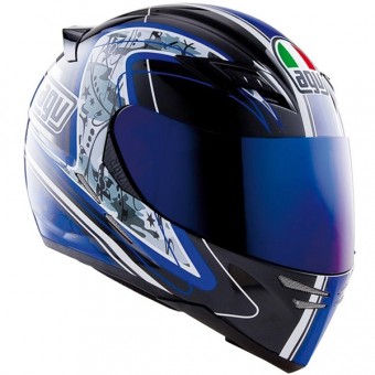 Casque Integral AGV Stealth SV Camouflage Noir Bleu