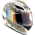 Casque moto AGV K3 Fleurs Blanc Or