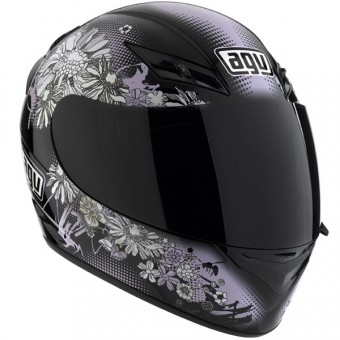Casque Integral AGV K3 Fleurs Noir Rose