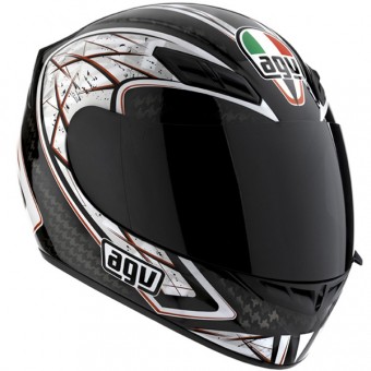 Casque Integral AGV K4 Silver Noir Rouge