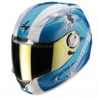 Casque Integral Scorpion EXO 1000 Air E11 High-Impact Bleu Ciel Metal Blanc