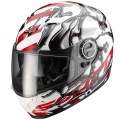 Casque moto Scorpion EXO 500 Air Oil Blanc Rouge