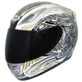 Casque moto Torx Dylan Maori Blanc Or