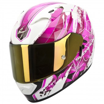 Casque Integral Scorpion EXO 1200 Air Lilium Blanc Rose Casque Integral Scorpion EXO 1200 Air Lilium Blanc Rose
