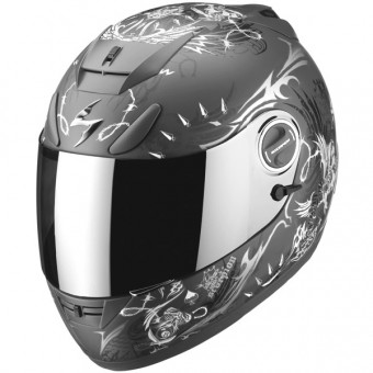 Casque Integral Scorpion EXO 750 Air Battle Lord Argent mat
