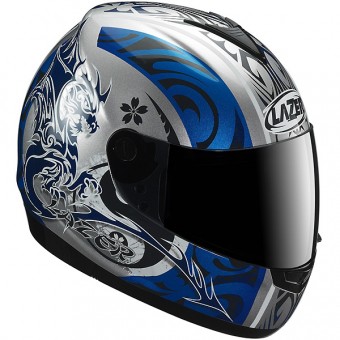 Casque moto Integral Vertigo Aikido Argent Bleu