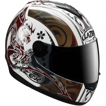Casque moto Integral Vertigo Aikido Blanc Cuivre