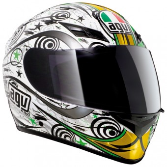 Casque Integral AGV K3 Asymmetry White Green Gold