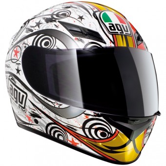 Casque Integral AGV K3 Asymmetry White Red Gold