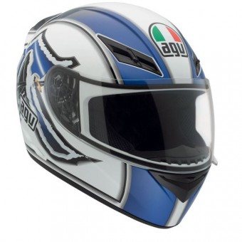 Casque Integral AGV K3 Katana Blanc Bleu