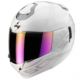 Casque Modulable Scorpion EXO 900 Furtive Blanc Argent
