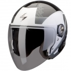 Casque Jet Scorpion EXO 210 Air Biron Noir Blanc Argent