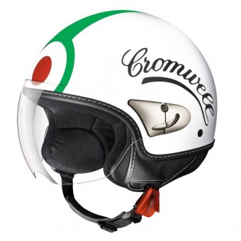 Casque Jet Cromwell Air Force Blanc Mat Tricolore