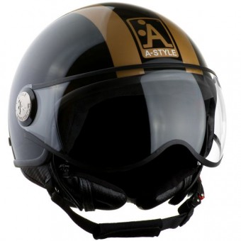Casque Jet Astyle Basic Noir Or C080