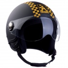Casque Jet Astyle Damier Noir Jaune Mat