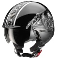 Casque moto Scorpion EXO 100 Skull Noir Blanc