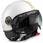 Casque Jet Momo Design FGTR Classic Blanc Mat Or