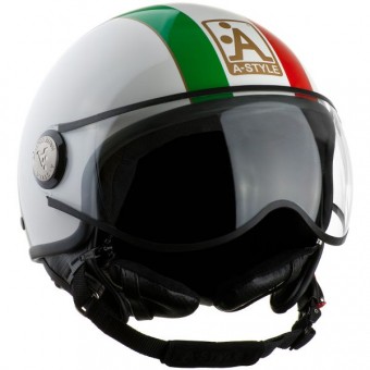Casque Jet Astyle Italia Tri colore Blanc C020 C170