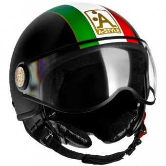 Casque Jet Astyle Italia Tri colore Noir C230