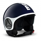 Casque Jet Momo Design Minimomo Bleu Marine Metal Blanc
