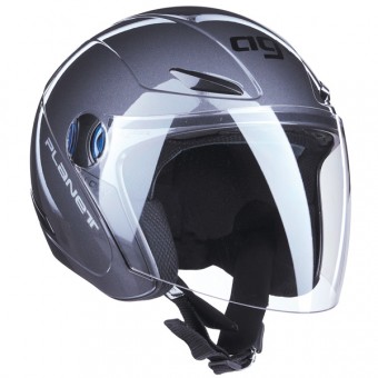 Casque moto Jet Planet Gun anthracite m�tal