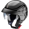 Casque Jet Scorpion EXO 100 Flagster Noir Mat Brillant