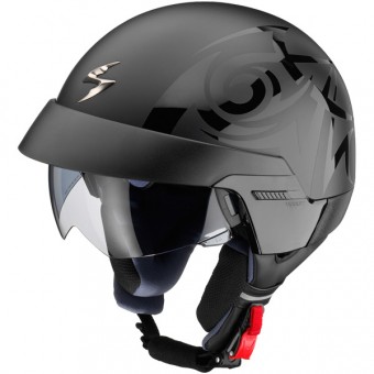 Casque Jet Scorpion EXO 100 Tribal Noir Mat Brillant