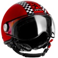 Casque Jet Astyle Sportif Rouge Damier C150