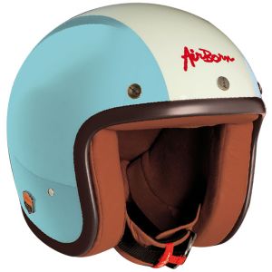 Casque moto Jet AB 16 Ciel - Blanc