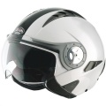 Casque Jet Airoh TR Jet  Blanc Brillant Noir TRJBL