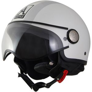 Casque moto Jet AStyle Blanc Argent C090
