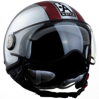 Casque Jet Astyle Glitter Argent Bordeaux C350