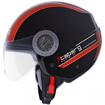 Casque Jet Caberg Riviera S Pure rouge noir mat