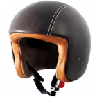 Casque Jet Andrea Cardone Jet Vitello Cervo Chocolat
