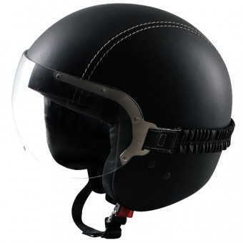 Casque Jet Andrea Cardone Jet Vitello Cervo Noir