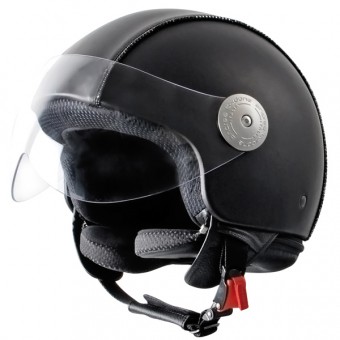 Casque Jet Andrea Cardone Vitello Cervo Swarovski Noir