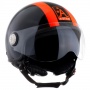 Casque Jet Astyle Fluo Noir/Rouge Brillant