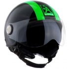 Casque Jet Astyle Fluo Noir Vert Brillant
